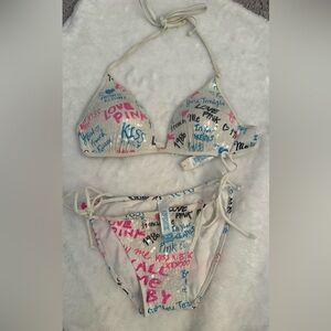 Victoria's Secret PINK Sequin Graffiti Bikini